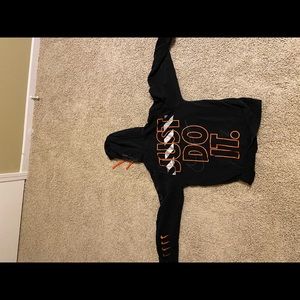 Medium Nike black and orange hoodie